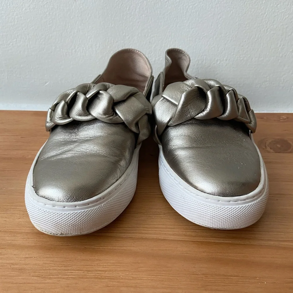 Rachel Zoe Burke Gold Metallic Braided Sneaker - Picture 5 of 11